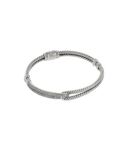 Mini Loop Diamond Bracelet Sterling Silver